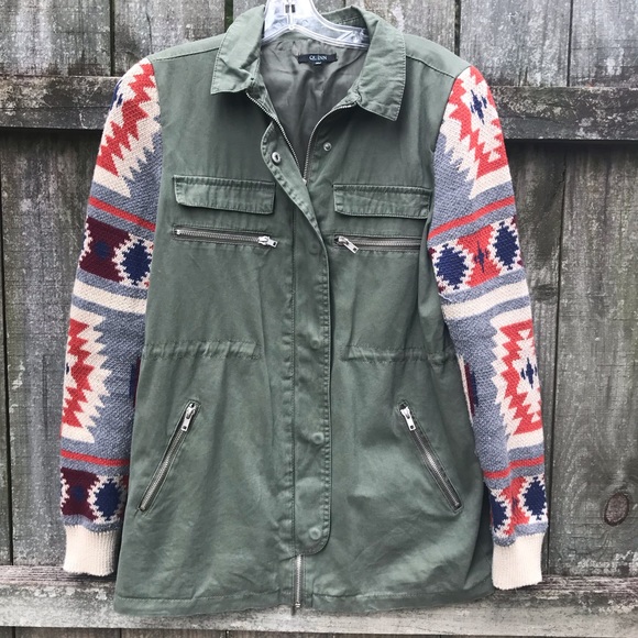 Quinn Jackets & Blazers - [QUINN] TEXTURE AZTEC BOHO BOMBER JACKET M #172